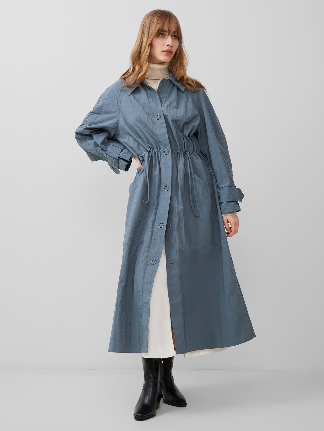 French Connection Ilena Trench Coat In Stormy Weather