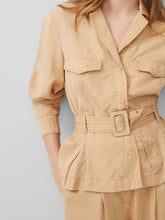 Load image into Gallery viewer, French Connection Elkie Twill Belted Jacket In Biscotti
