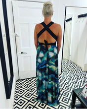 Load image into Gallery viewer, BIJOU Backless Midi Maxi In Blue Swirl
