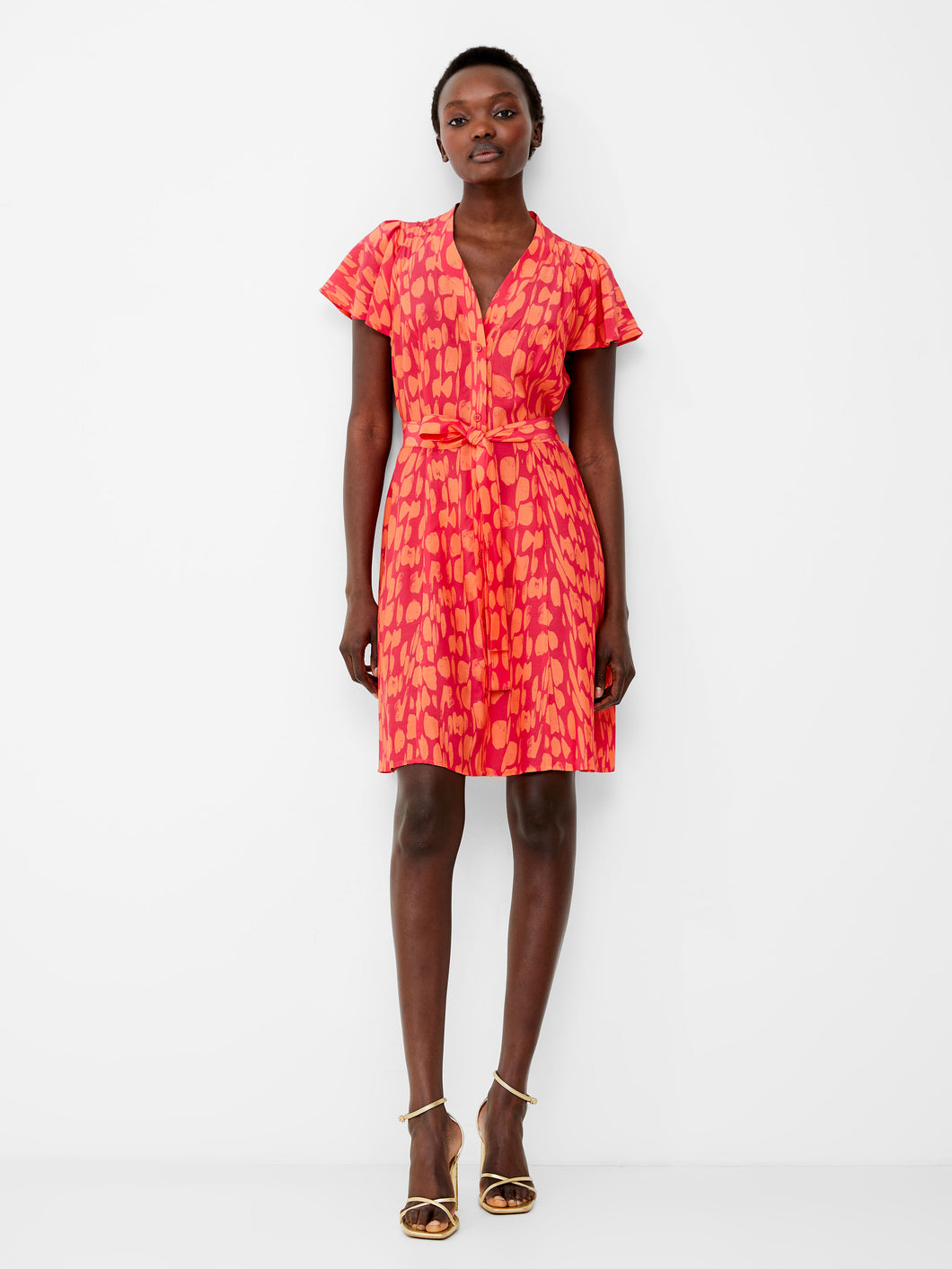 French Connection Islanna Mini Dress In Coral