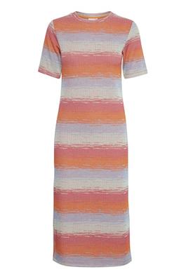 ICHI Odela Dress In Colour Fading Stripe