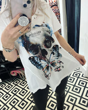 Load image into Gallery viewer, Religion Butterfly Skull Tee White
