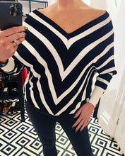 Load image into Gallery viewer, Siobhan Jumper In Black &amp; White Stripe
