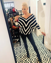 Load image into Gallery viewer, Siobhan Jumper In Black &amp; White Stripe
