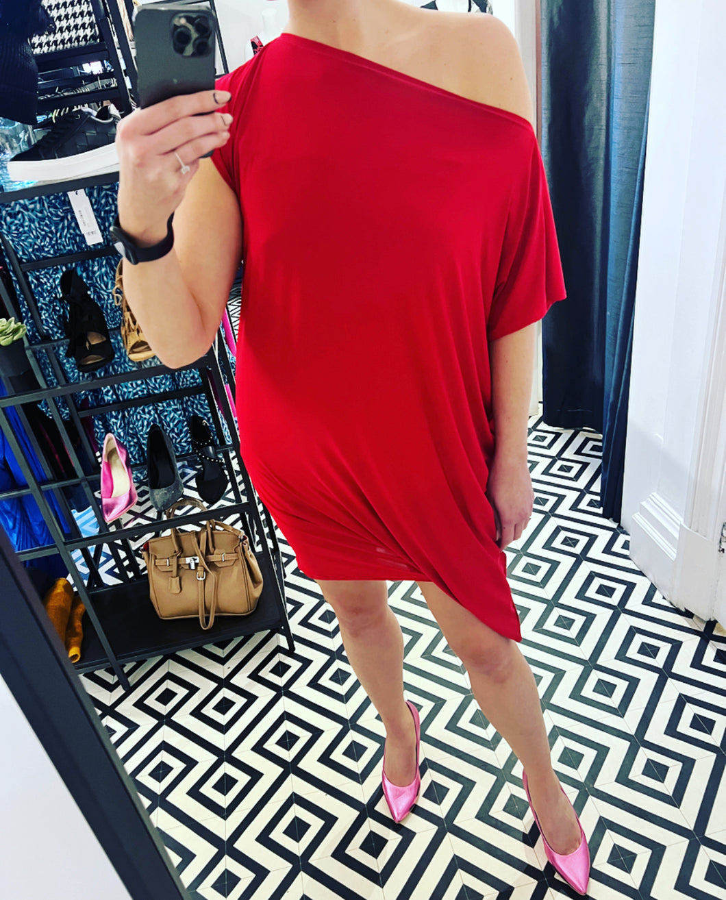 BIJOU Box Dress Red
