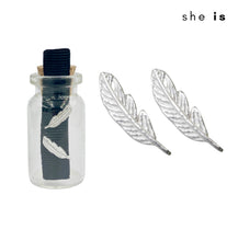Load image into Gallery viewer, She Is Sterling Silver Feather Studs
